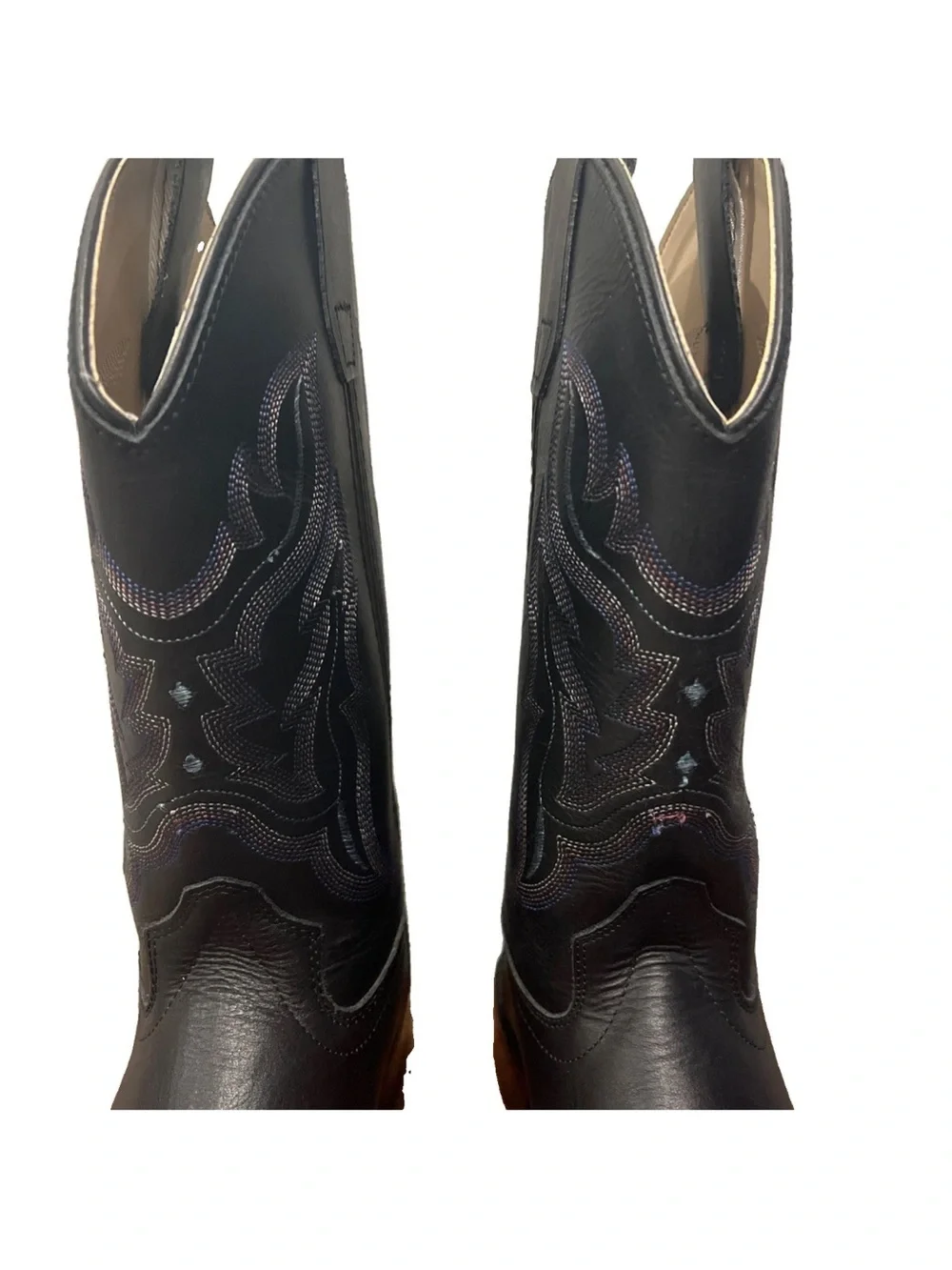 NWOB Shyanne Black Girls/ womens Western Boots with Tan Welt leather sz 5D